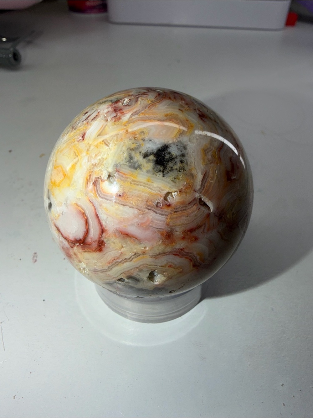 Crazy lace agate sphere NEW WITHOUT TAGS!
